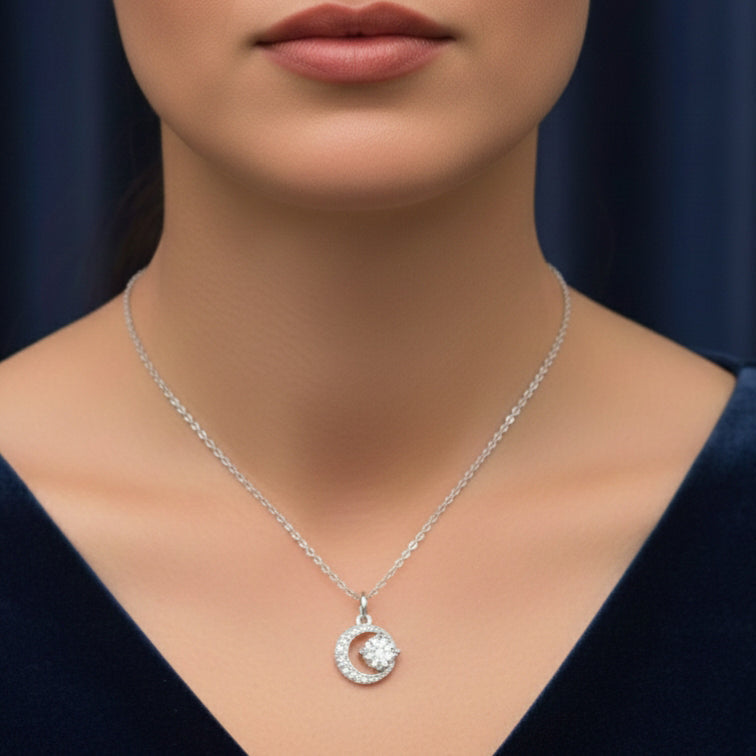 Hala Moissanite Pendant – White Gold – D Colour – VVS1