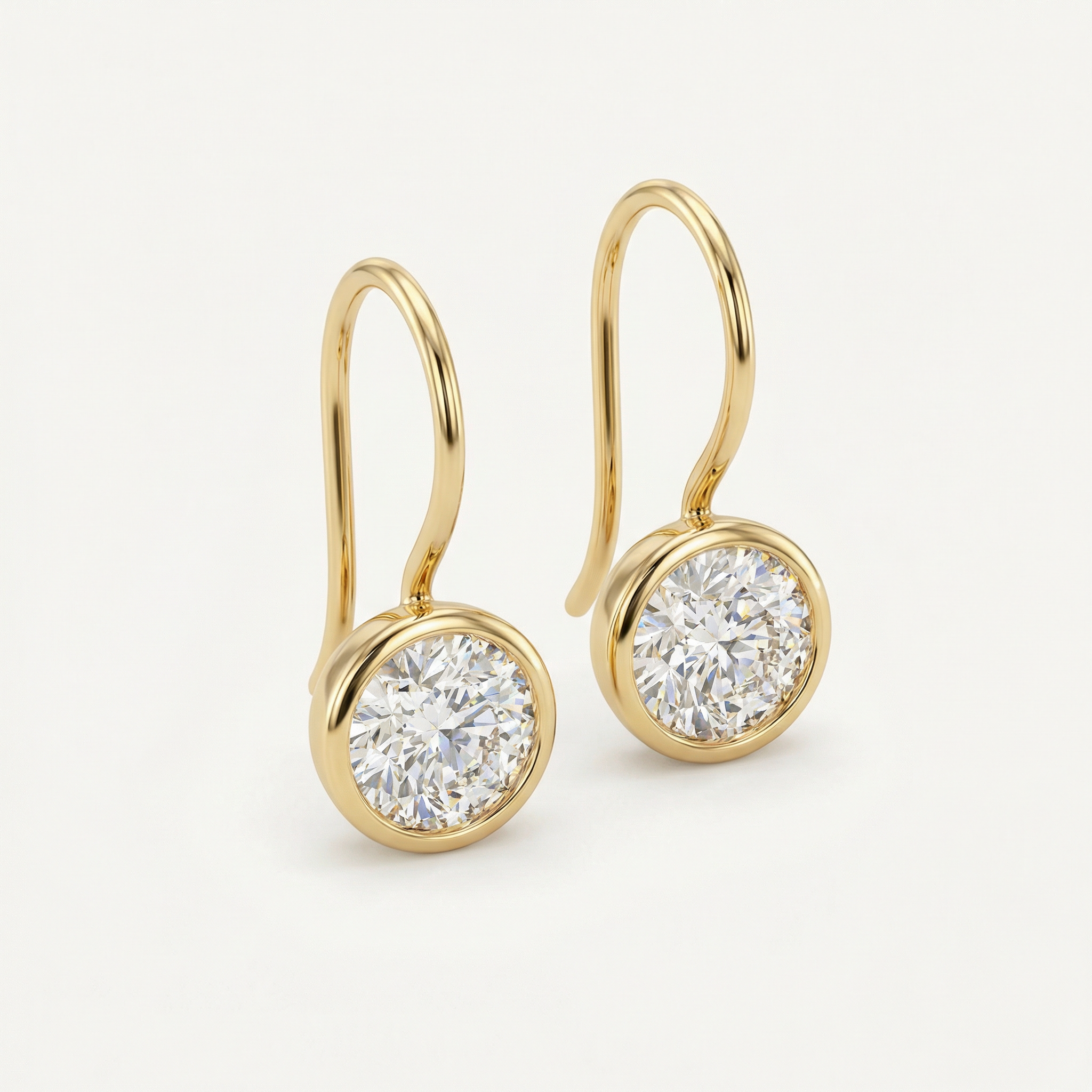 BRILLIANT CUT BEZEL SET DROP EARRINGS