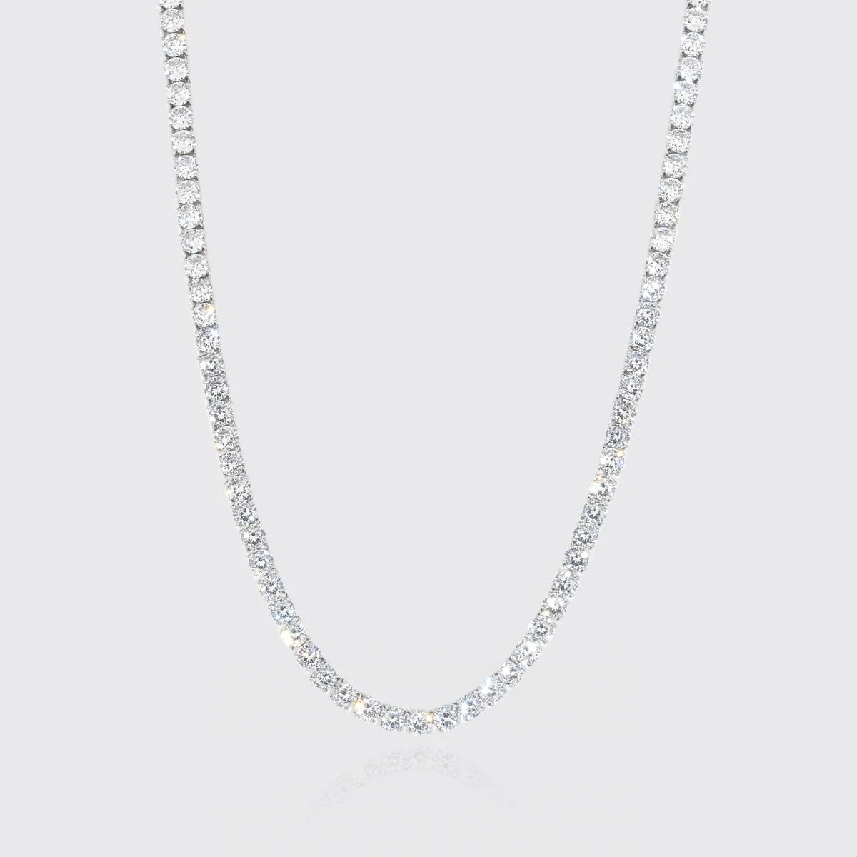 MEN'S 5MM MOISSANITE TENNIS NECKLACE - SILVER