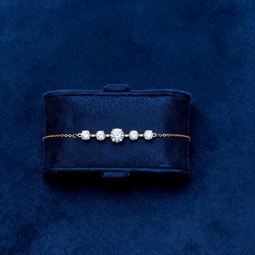 سوار أماني مويسانيتي – ذهب وردي – لون D – VVS1