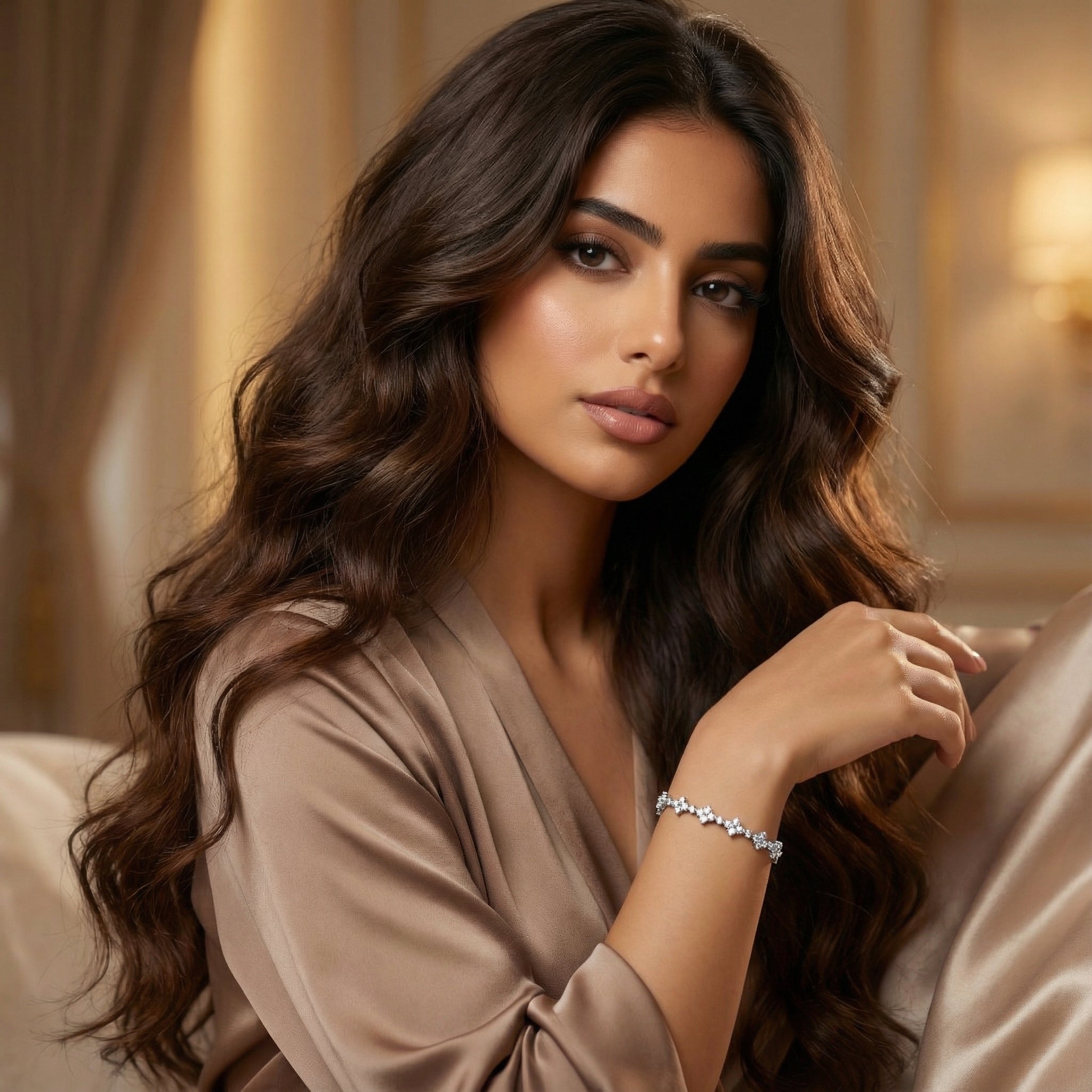 سوار رانيا من المويسانيت – ذهب أبيض – لون D – VVS1