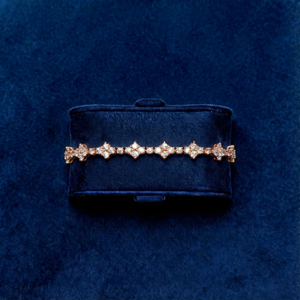 سوار رانيا من المويسانيت – ذهب أبيض – لون D – VVS1