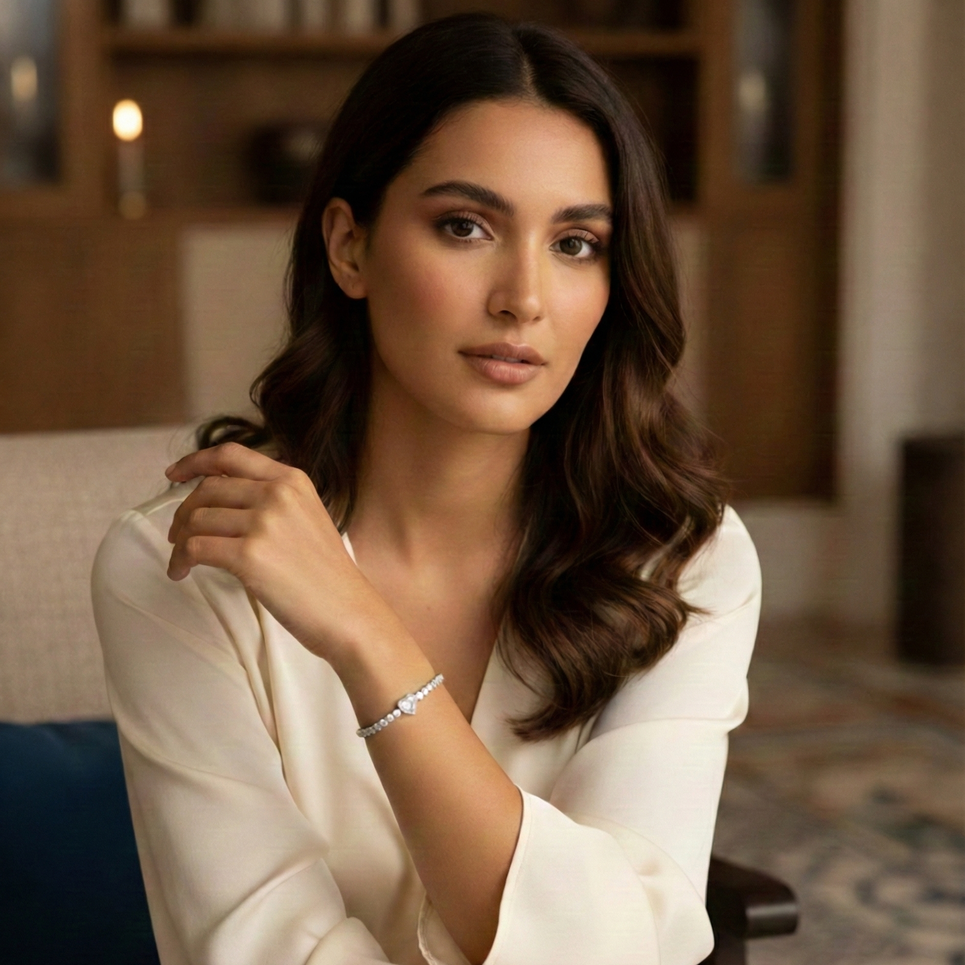 Lana Moissanite Heart Tennis Bracelet – Gold – D Colour – VVS1