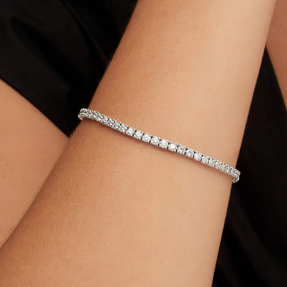 MEN'S 3MM MOISSANITE TENNIS BRACELET - SILVER