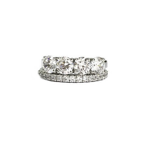 4-STONE ROUND CUT AND ETERNITY RING SET