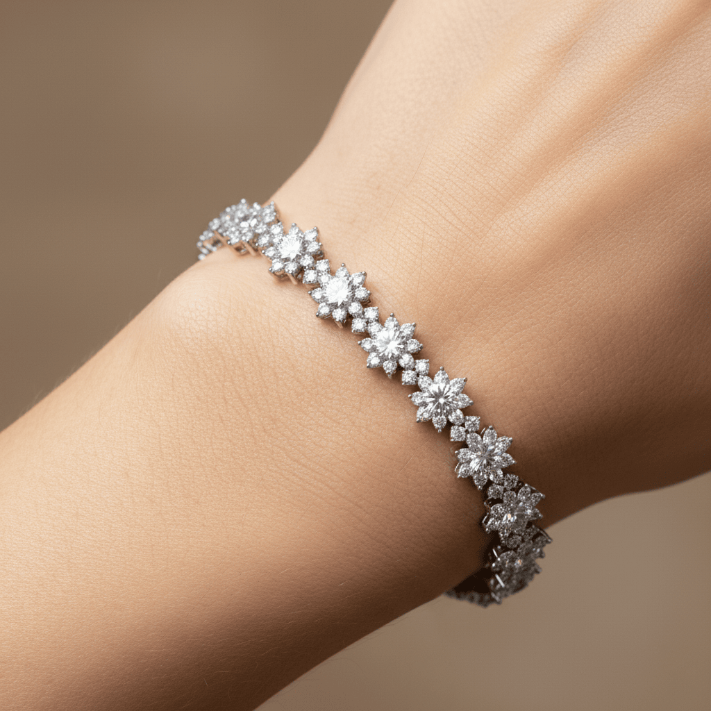 ZAHRA 8MM MOISSANITE TENNIS BRACELET - ROSE GOLD - D COLOR - VVS1