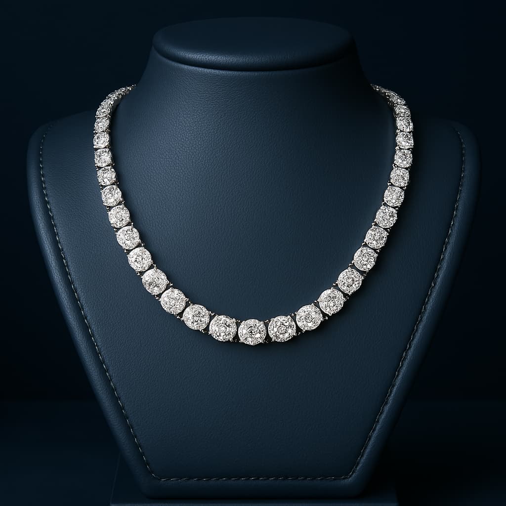 MEN'S 5MM MOISSANITE TENNIS NECKLACE - SILVER