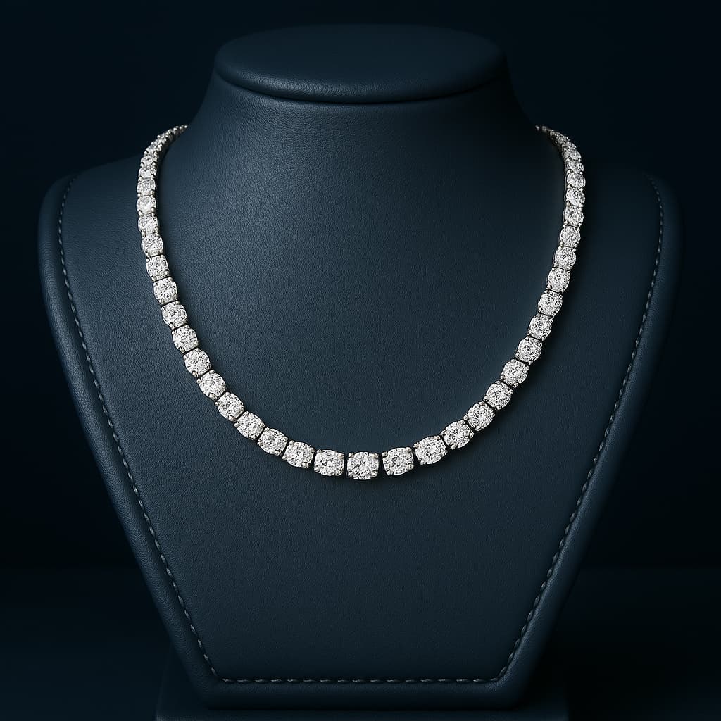 MEN'S 4MM TENNIS NECKLACE - SILVER