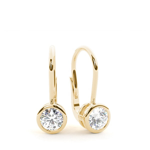 2CT ROUND BEZEL HOOK DROP EARRINGS