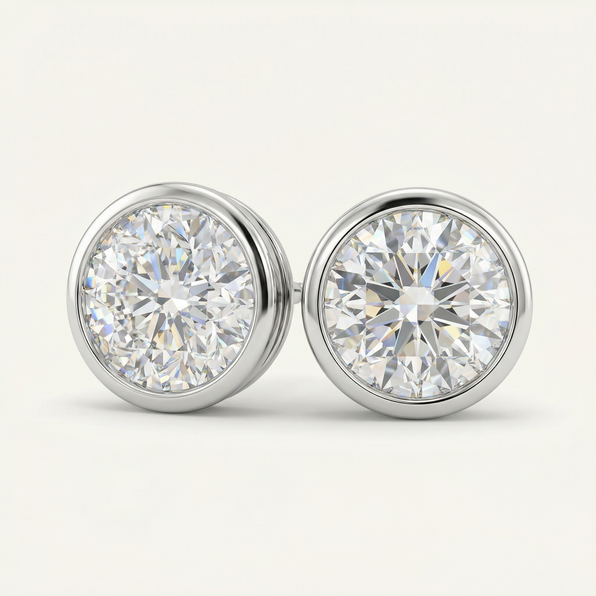 1.5CT SOLITAIRE STUD BRILLIANT BEZEL SET EARRINGS