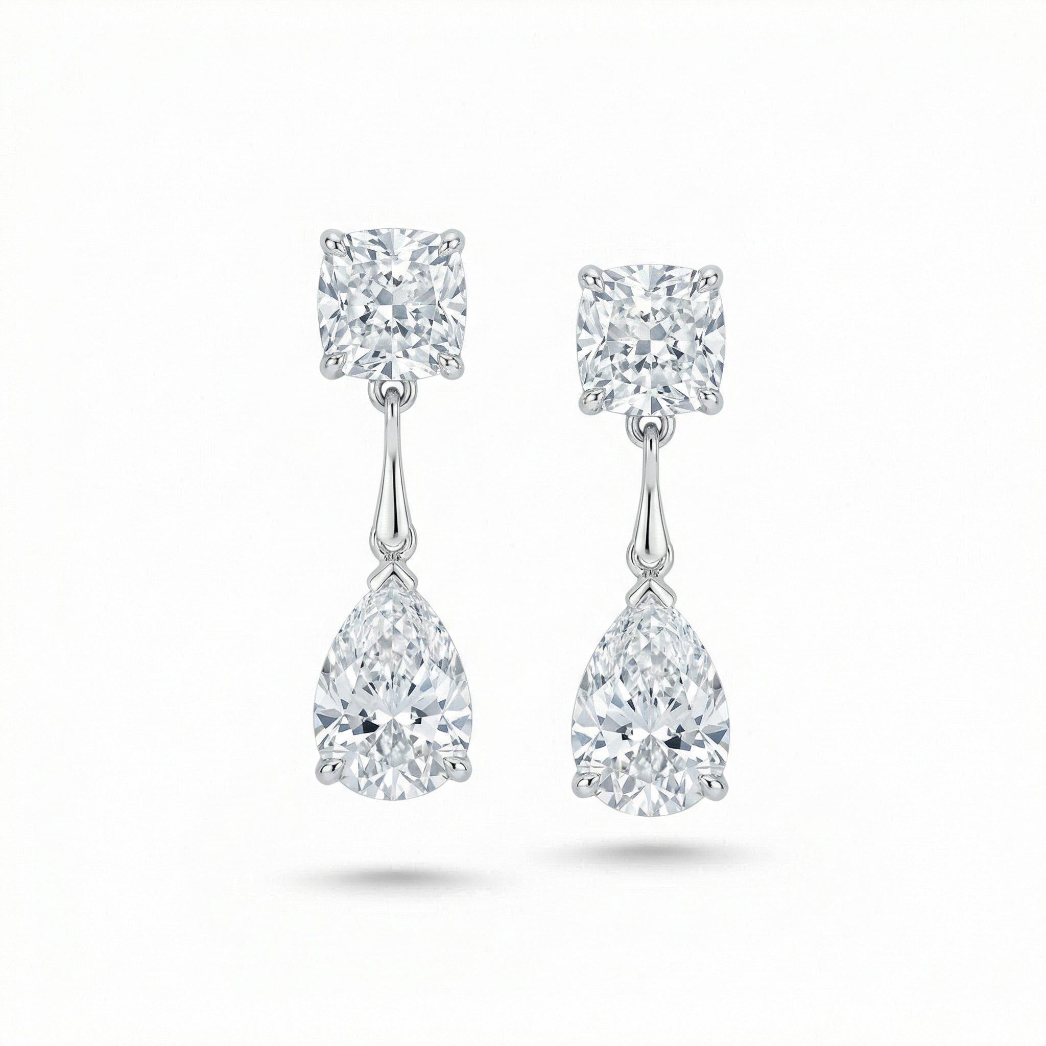 Cushion And Teardrop Drop Earring