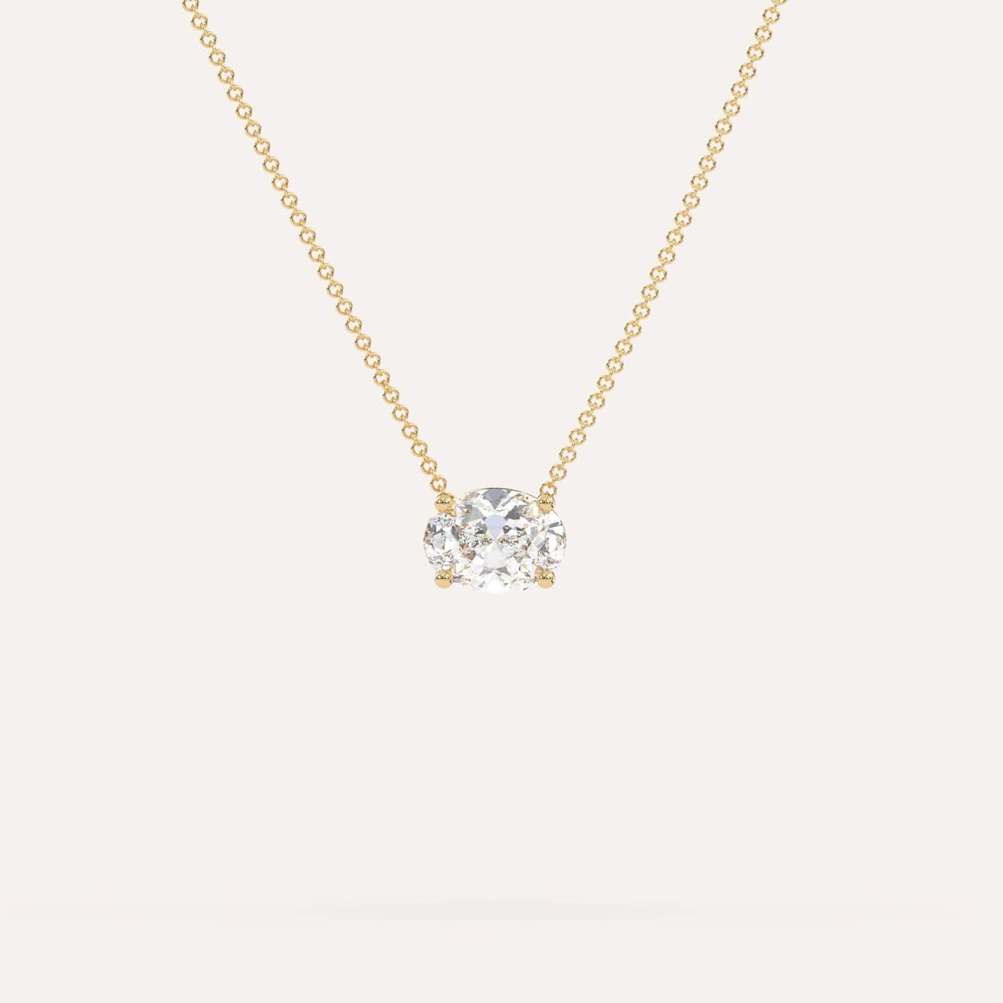 3CT SOLITAIRE OVAL NECKLACE