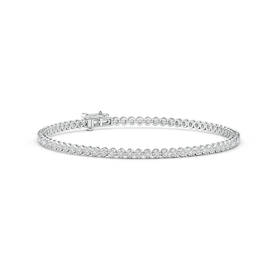 MENS MICRO 2MM TENNIS BRACELET - WHITE GOLD