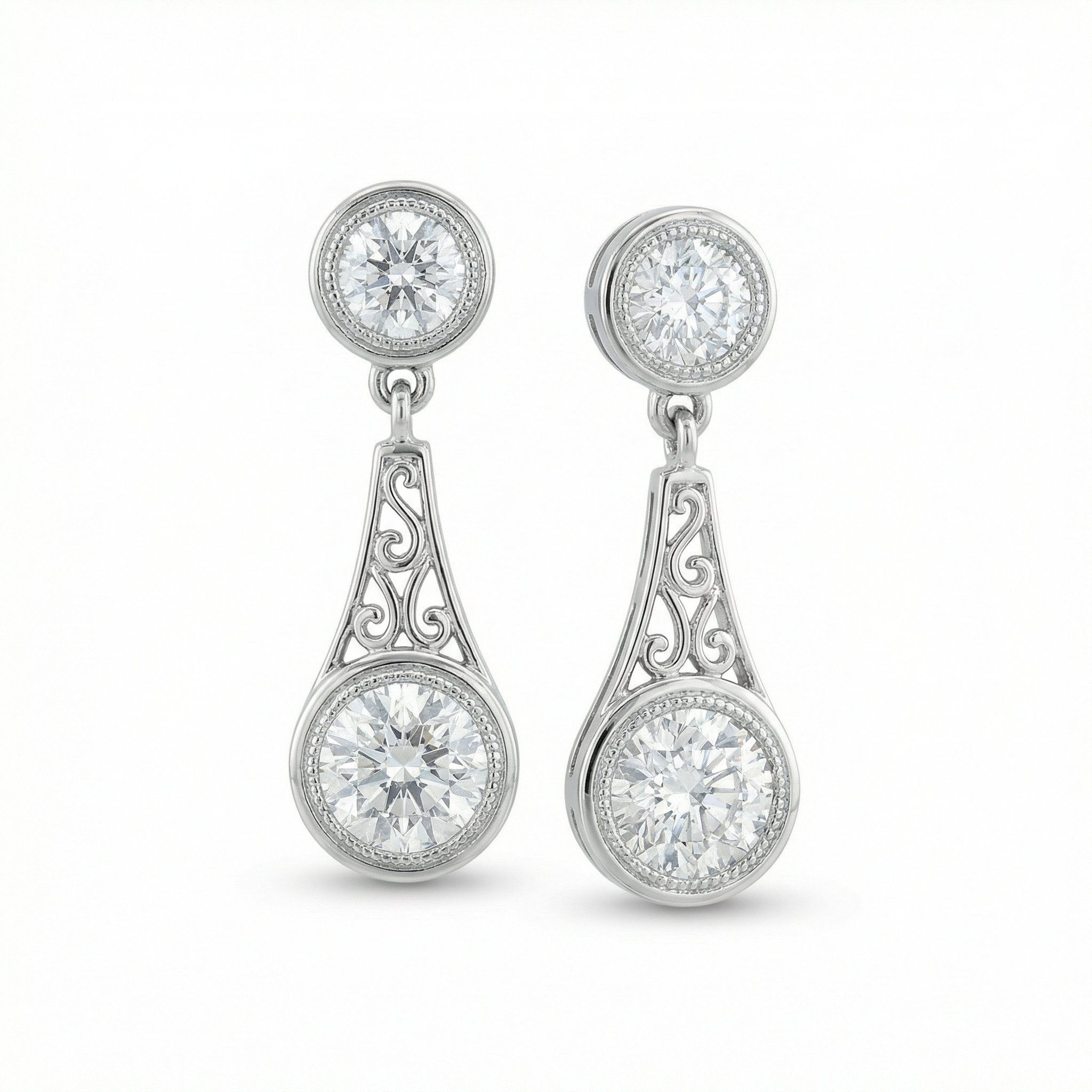 Brilliant Cut Antique Drop Earrings