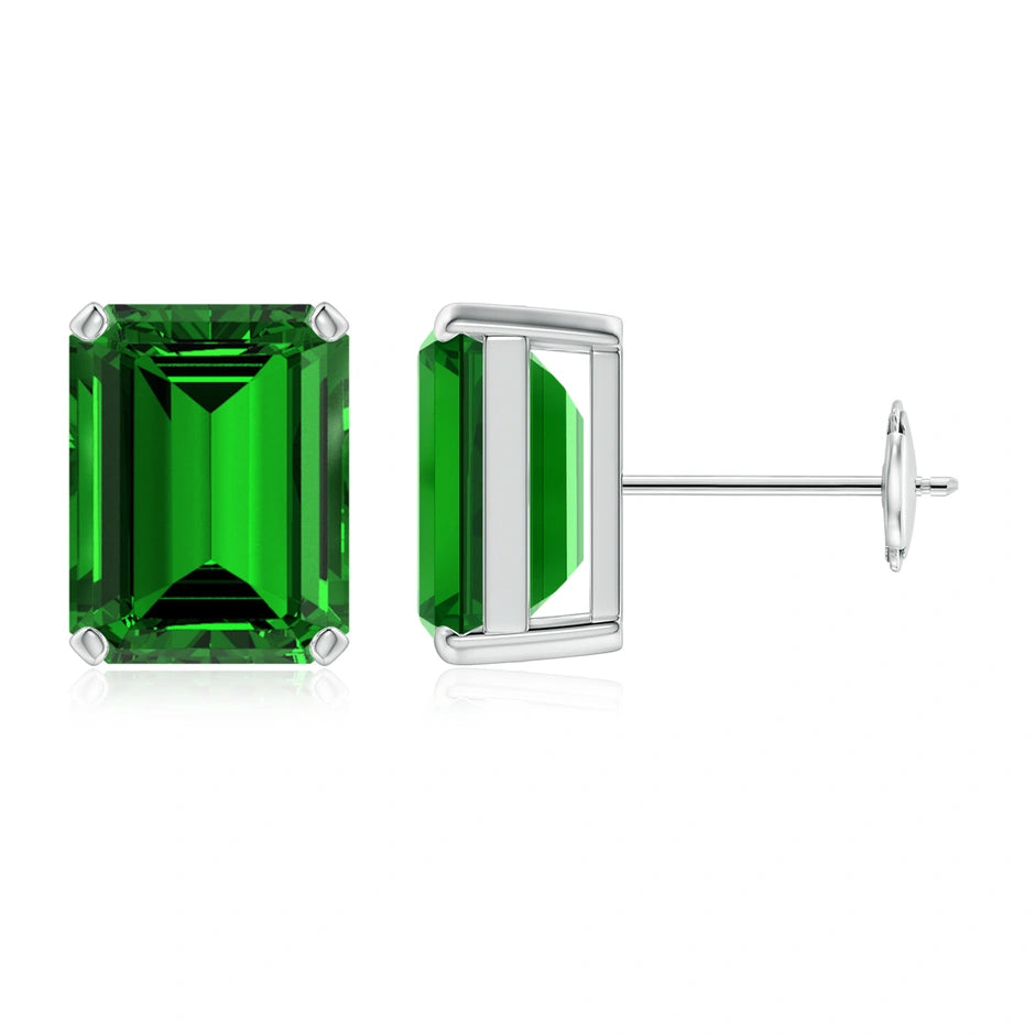 2CT EMERALD CUT STUDS