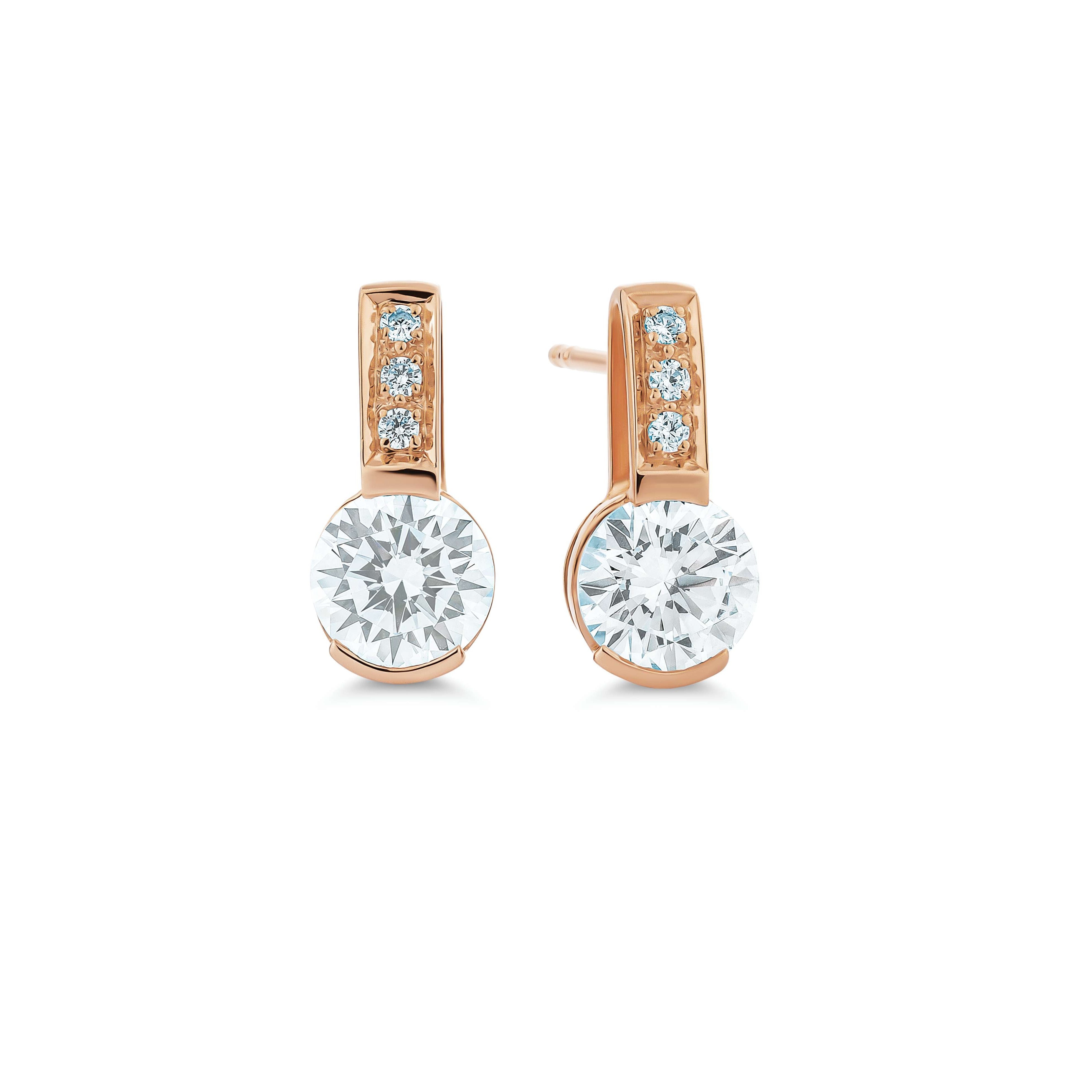 BRILLIANT CUT SEMI-BEZEL DROP EARRINGS