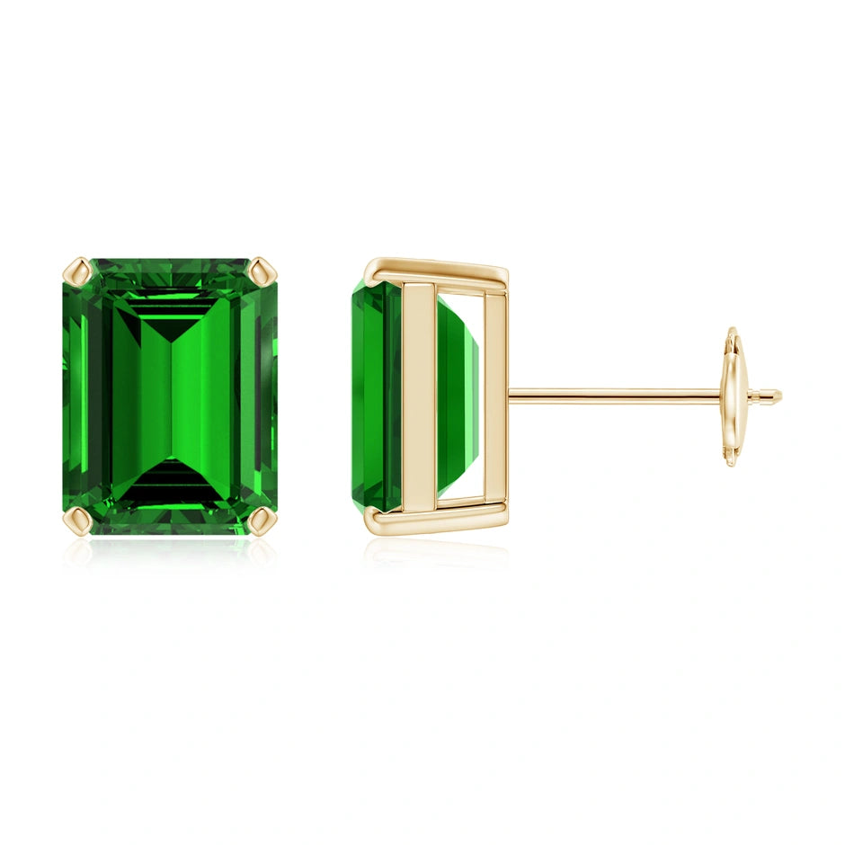 2CT EMERALD CUT STUDS