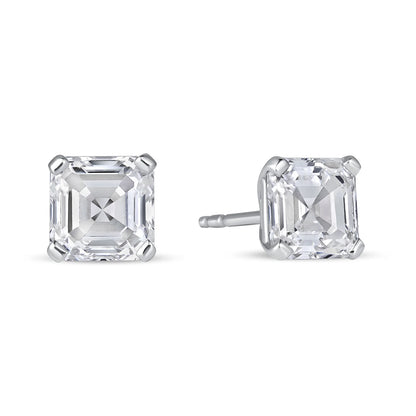 3.5CT ASSCHER CUT STUD EARRING