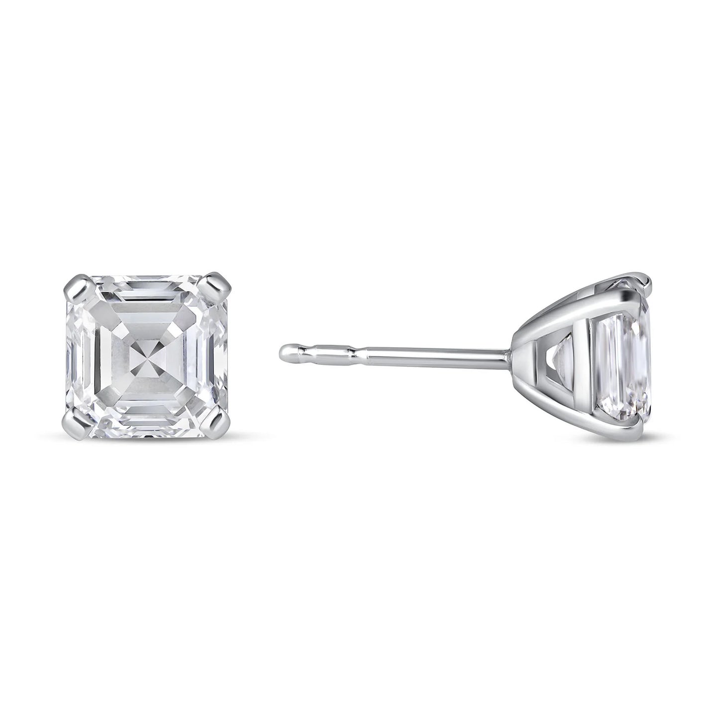 3.5CT ASSCHER CUT STUD EARRING