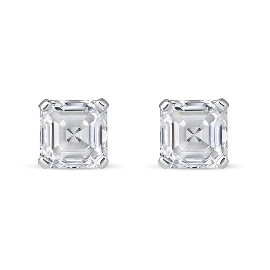 3.5CT ASSCHER CUT STUD EARRING