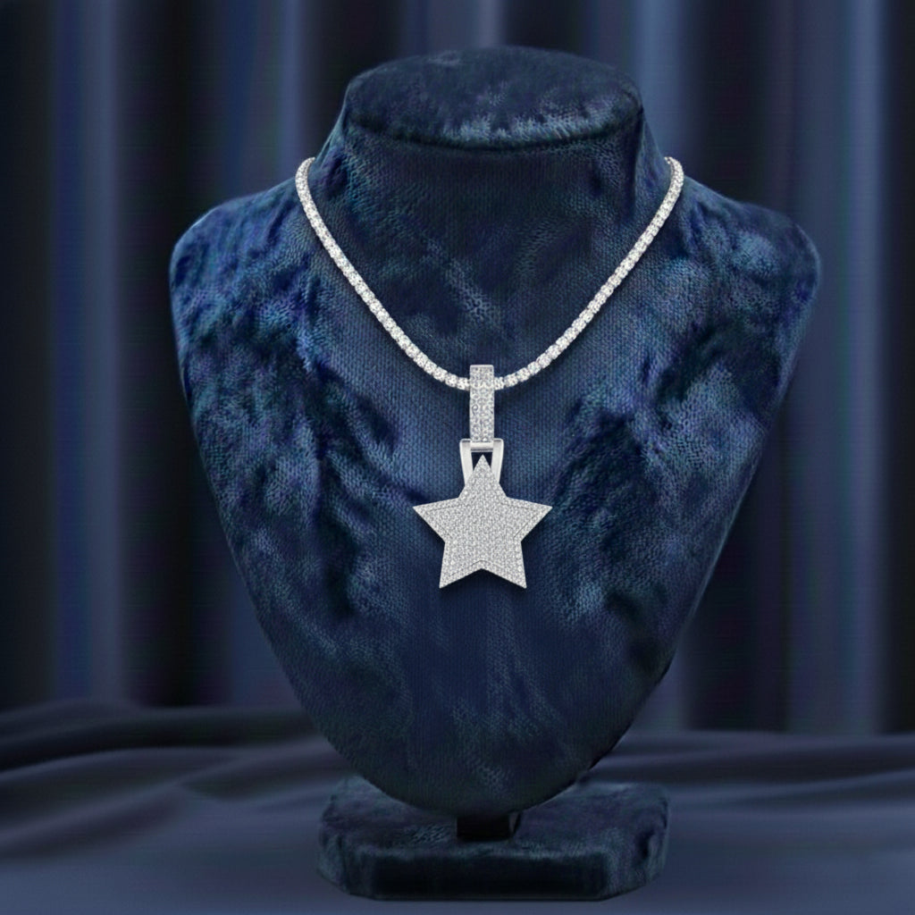 قلادة ريم من المويسانتي - ذهب أبيض - لون D - VVS1