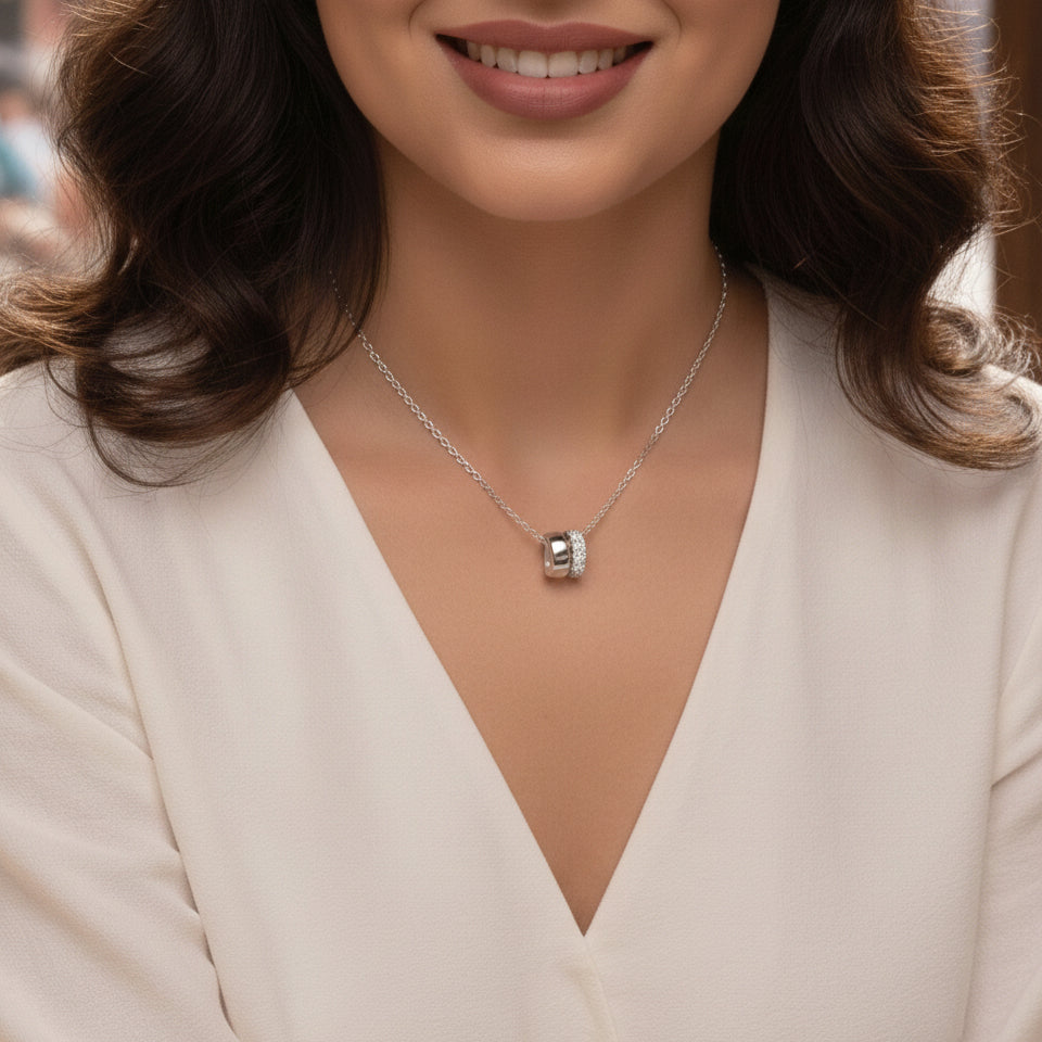 قلادة تالا مويسانيتي – ذهب أبيض – اللون D – VVS1