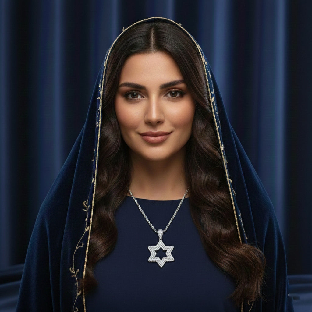 قلادة نجلاء مويسانيتي – ذهب أبيض – اللون D – VVS1