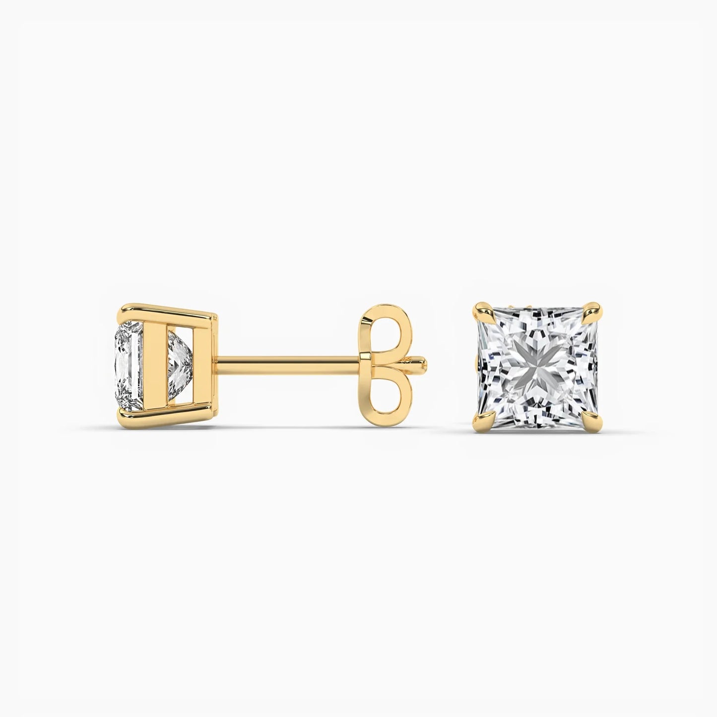 1CT SOLITAIRE PRINCESS STUDS