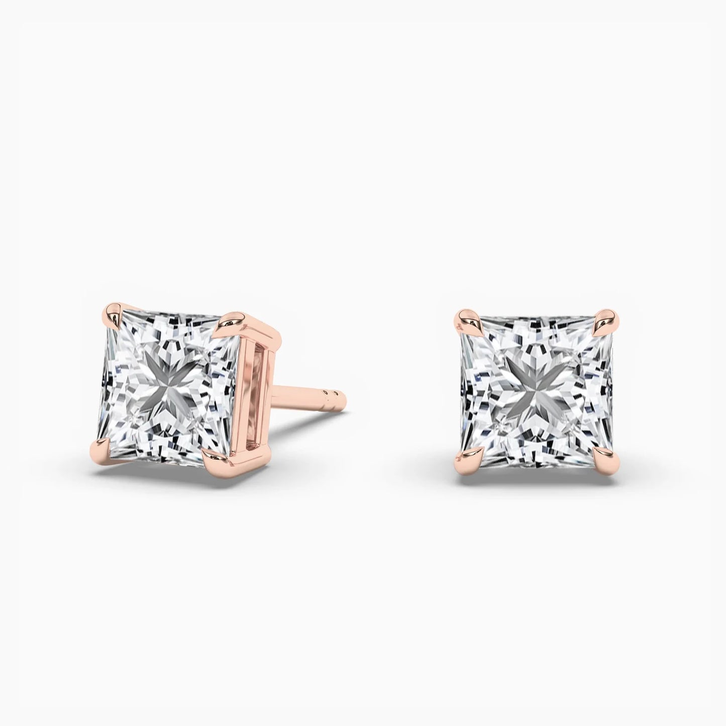 1CT SOLITAIRE PRINCESS STUDS