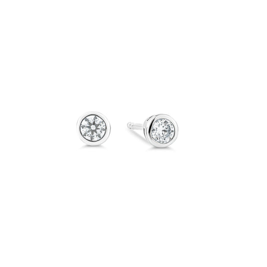 BRILLIANT CUT 0.25 BEZEL SOLITAIRE STUD EARRING