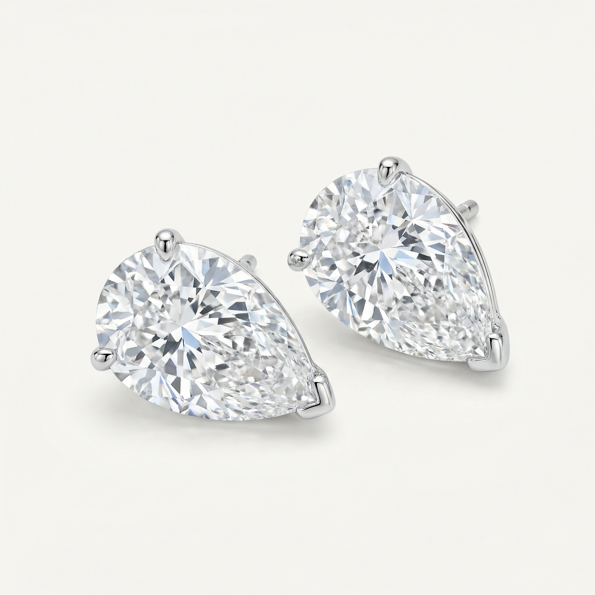 2CT PEAR SHAPE STUDS