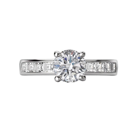 BRILLIANT CUT ENGAGEMENT RING WITH HALF ETERNITY BAND