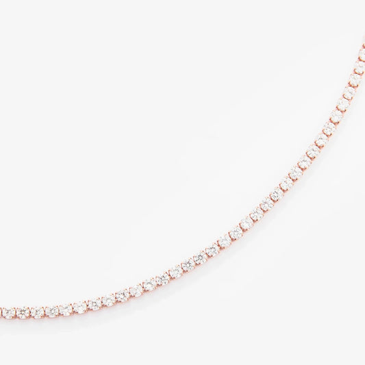 PETITIE 2MM TENNIS NECKLACE - ROSE GOLD