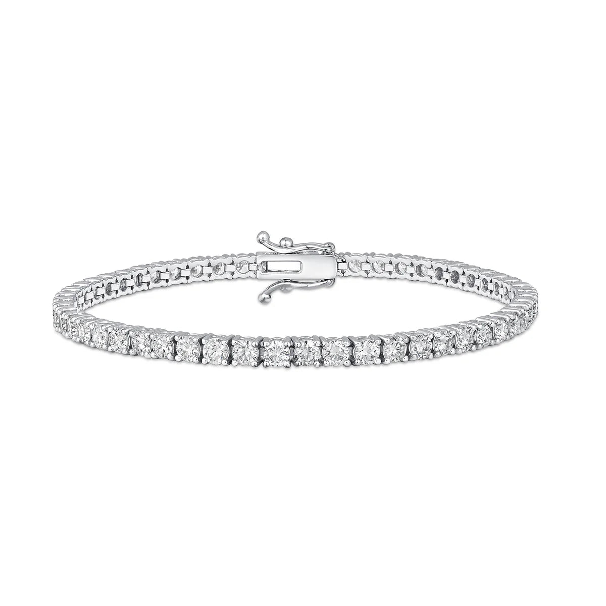 MENS 3MM TENNIS BRACELET -  WHITE GOLD