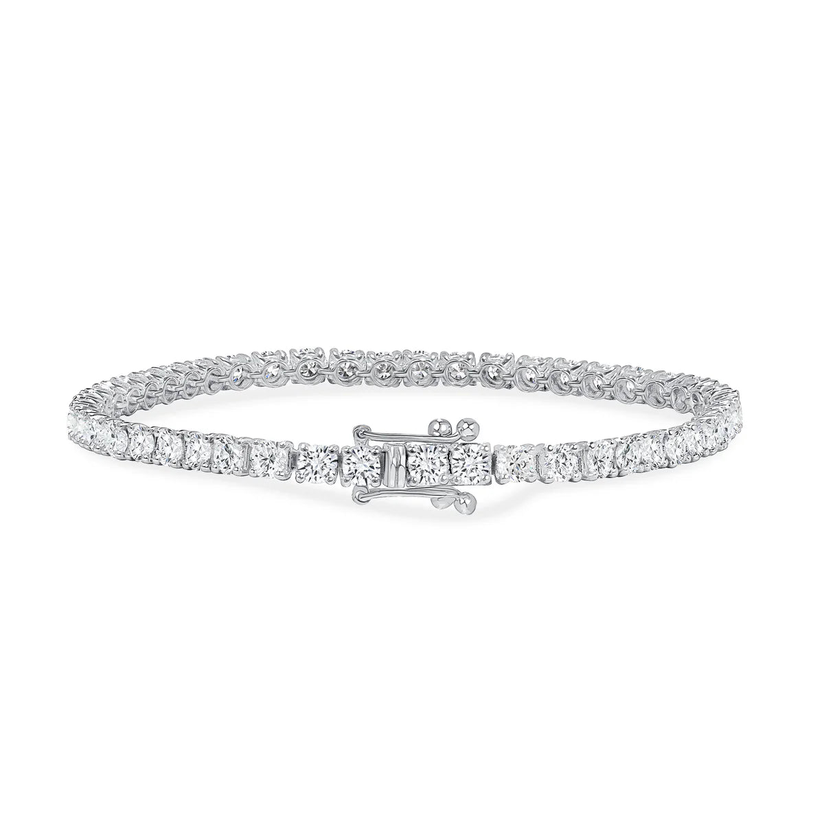 MENS 3MM TENNIS BRACELET -  WHITE GOLD