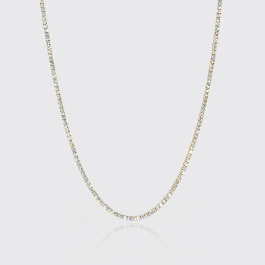 3MM TENNIS NECKLACE - GOLD