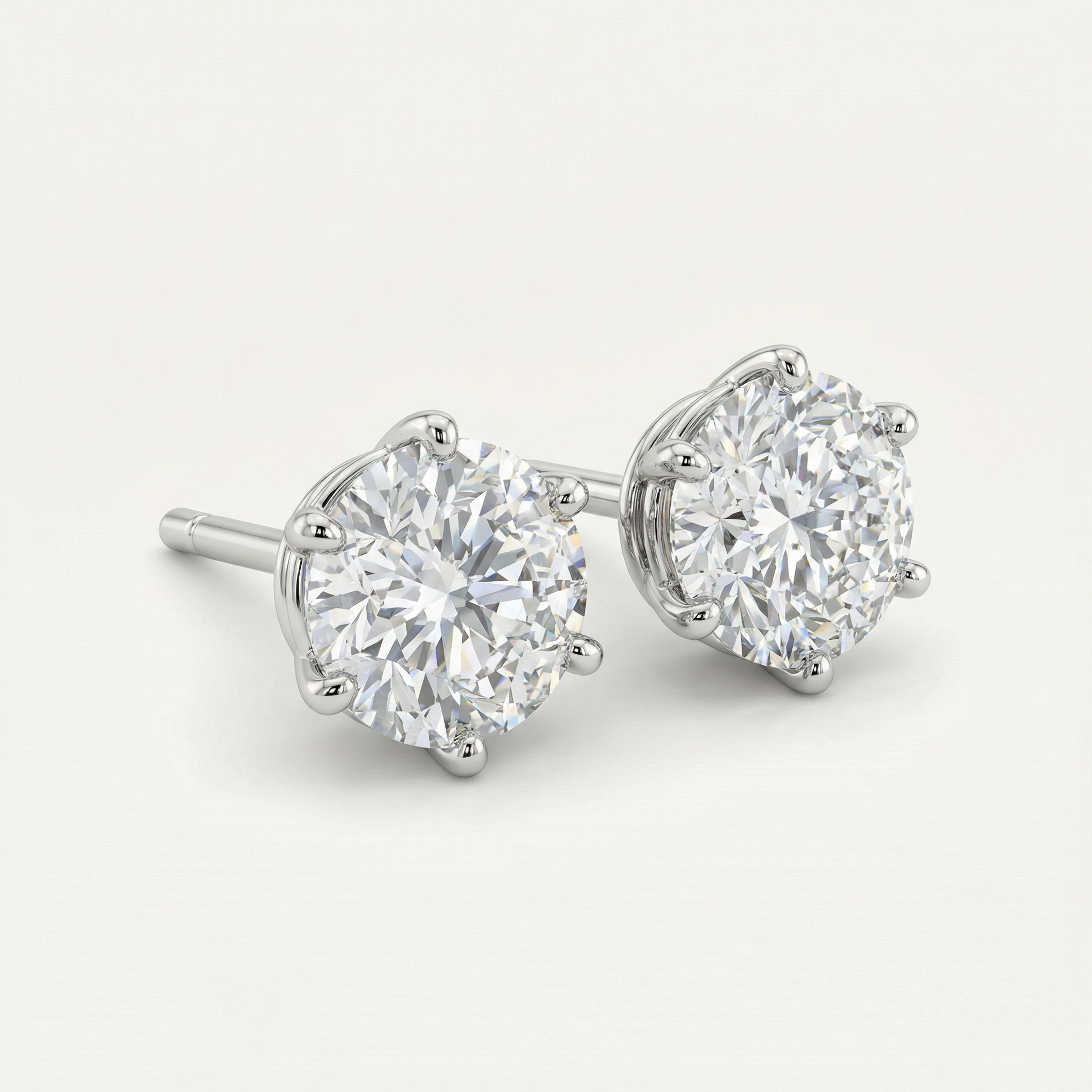 6 PRONG STUDS / 2CT