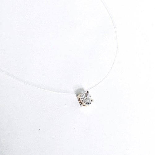 FLOATING DIAMOND OVAL NECKLACE