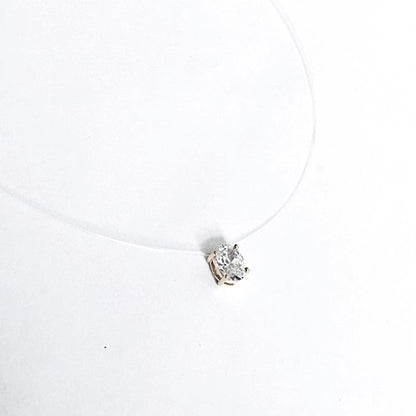 FLOATING DIAMOND OVAL NECKLACE