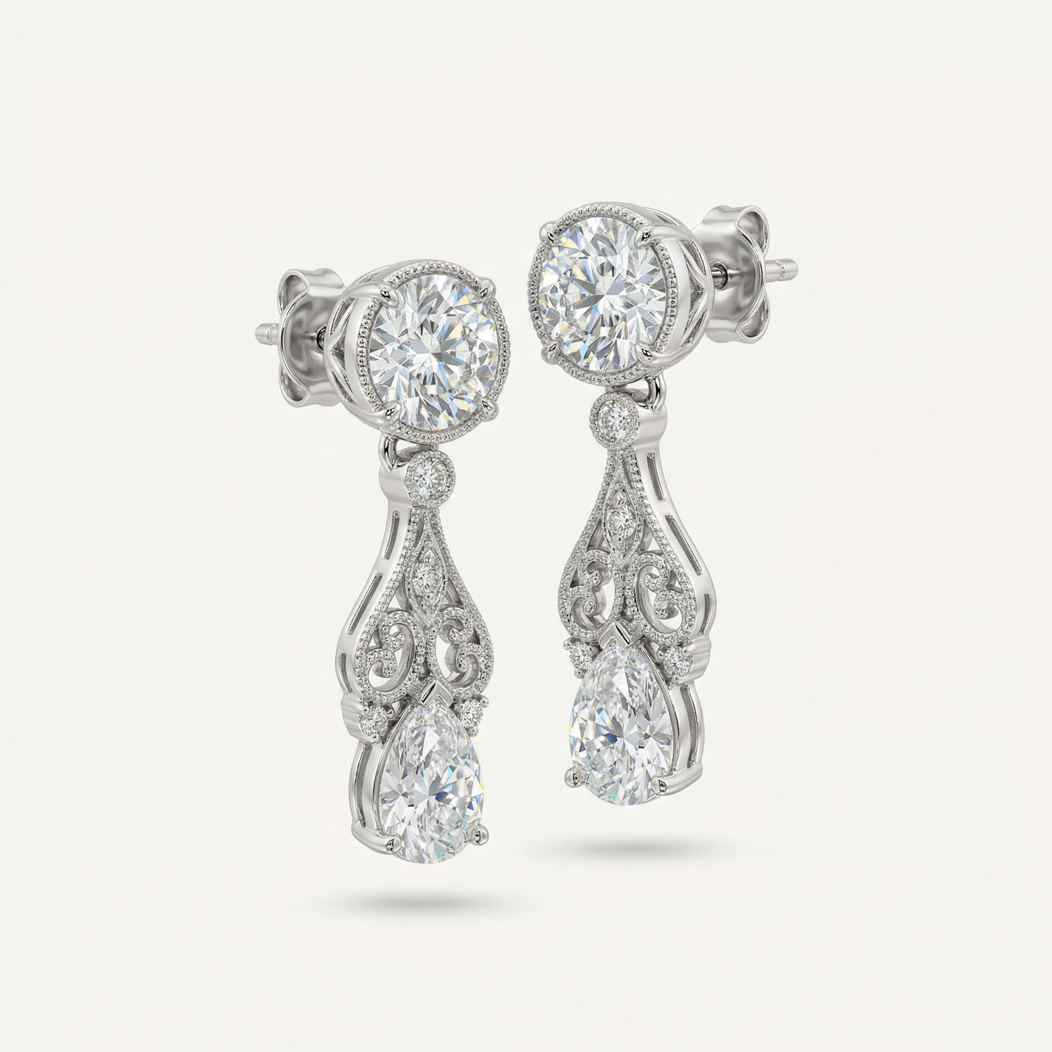 BRILLIANT CUT ANTIQUE DROP EARRINGS