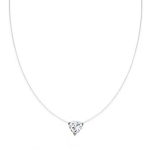 2CT FLOATING DIAMOND HEART NECKLACE