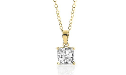 2CT SOLITAIRE PRINCESS CUT PENDANT