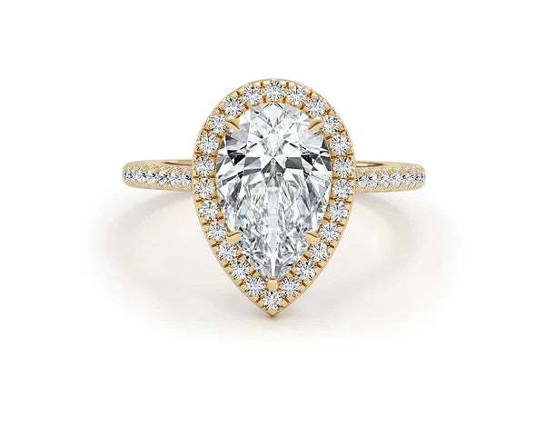 HALO PEAR SHAPED DIAMOND SIMULANT RING