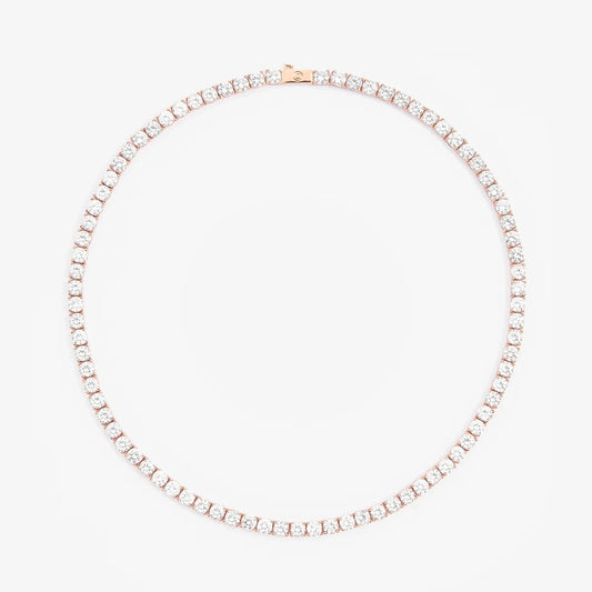 4MM MOISANNITE TENNIS NECKLACE - ROSE GOLD - D COLOR - VVS1