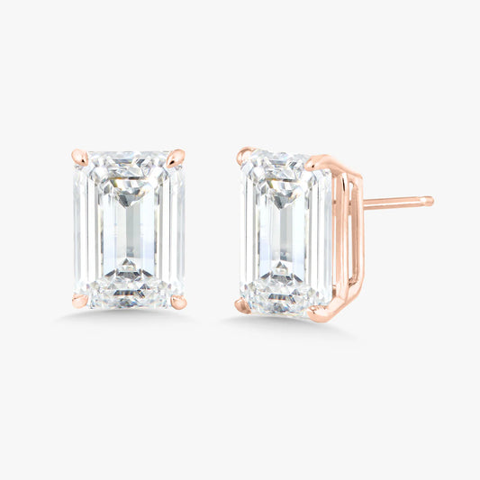 2CT EMERALD CUT STUDS