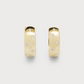 BRILLIANT HUGGIE EMBEDDED HOOP EARRINGS - GOLD