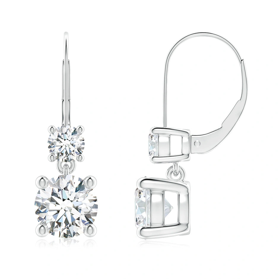 2CT DOUBLE ROUND DROP EARRINGS