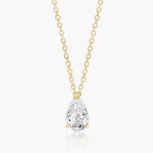 2CT PEARDROP SOLITAIRE NECKLACE