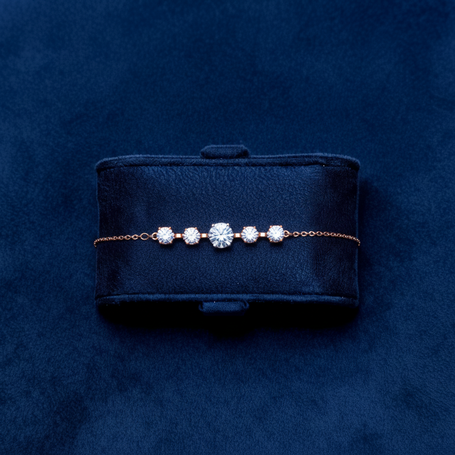 Amani Moissanite Bracelet – Gold – D Colour – VVS1