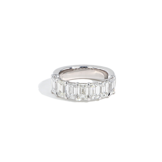 HALF ETERNITY EMERALD CUT ETERNITY BAND